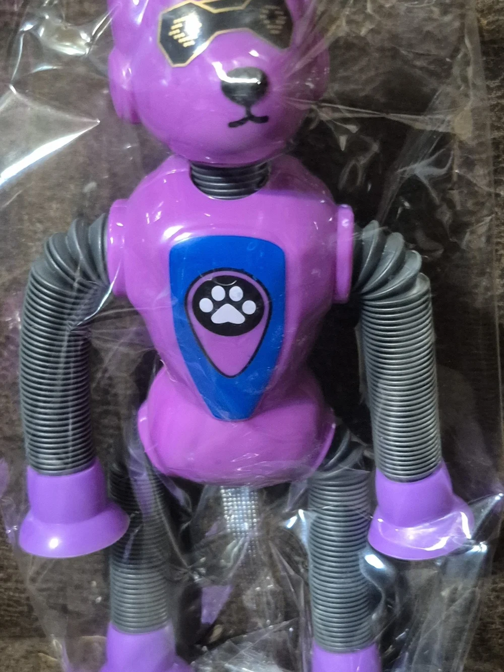 Colorful Robot Puppy Action Figure Sucken Cup Set - Yellow, Red, Blue, Purple